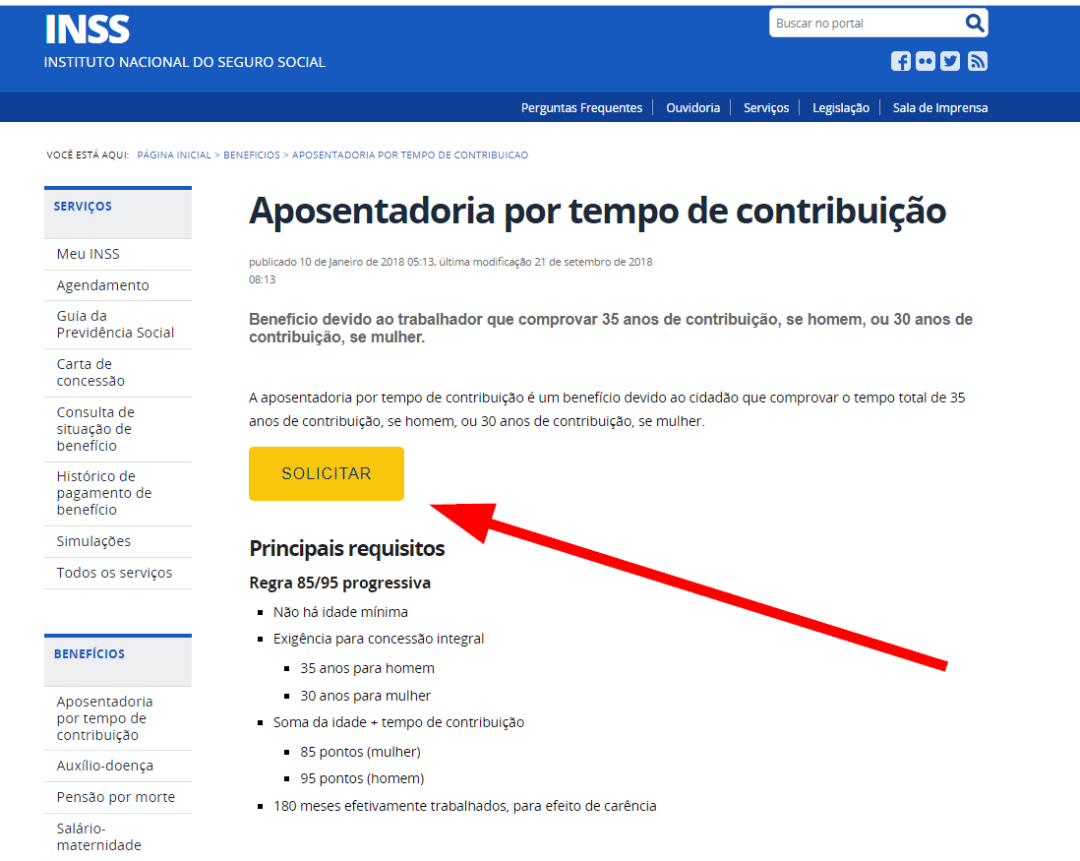 aposentadoria por tempo de contribuição