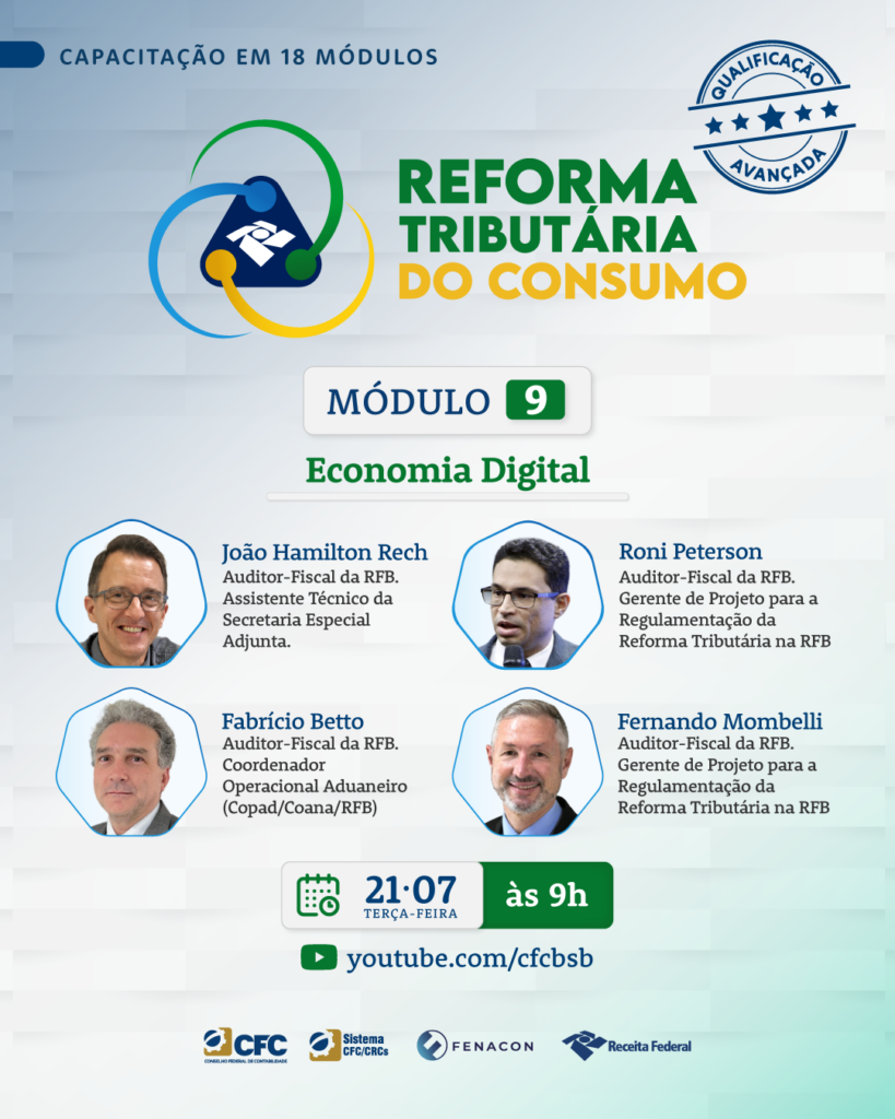 Economia Digital será o tema do 9º módulo do curso sobre a Reforma Tributária do Consumo
